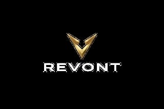 REVONT logo with gold V-shaped checkmark symbol on black background